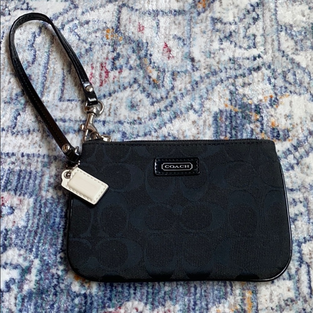 Coach Black Zipper Wristlet